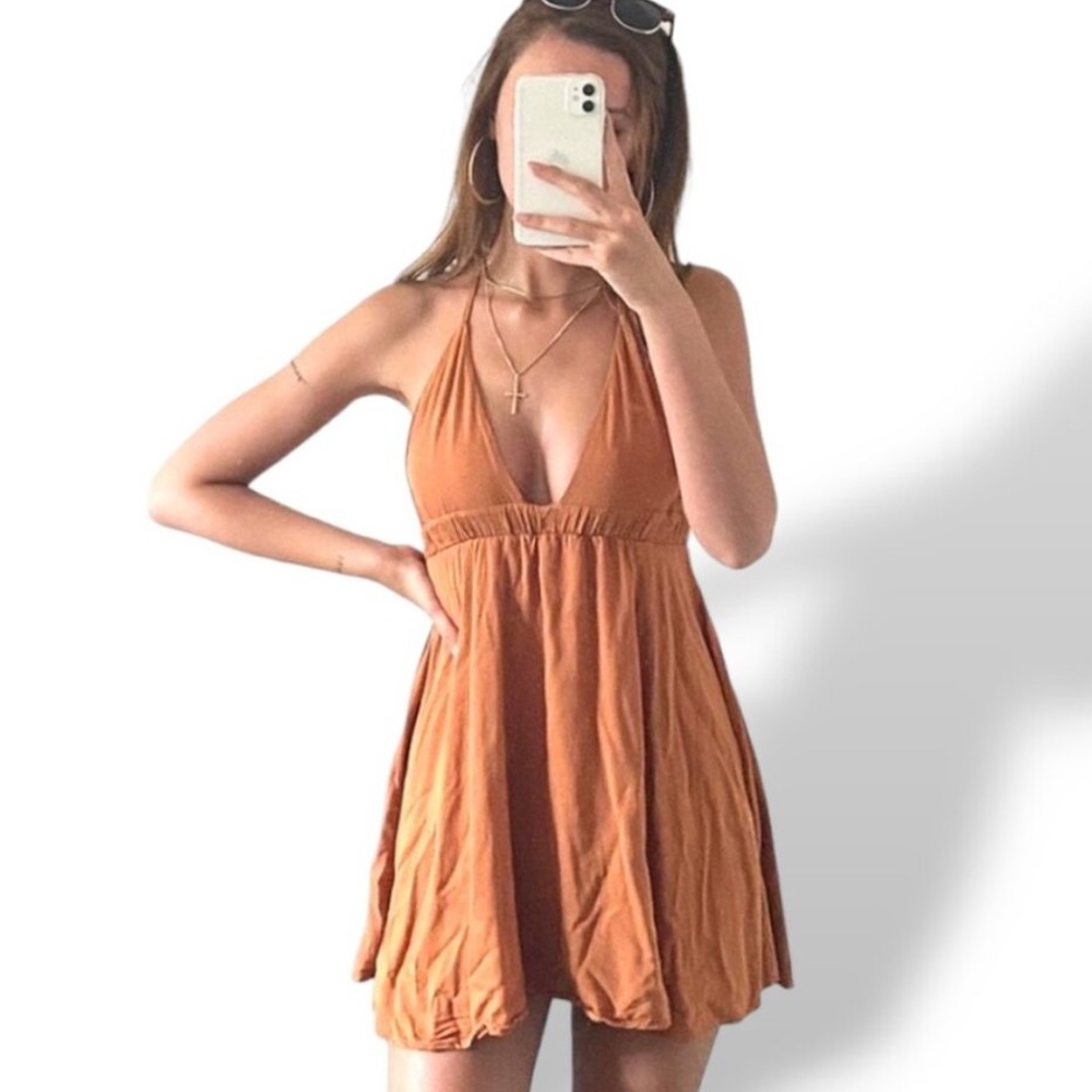 Stylish Light Blue Rare Brandy Melville Halter Dress